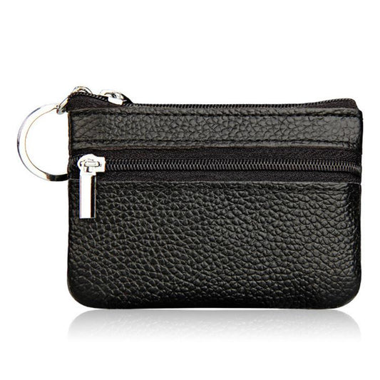 Genuine Leather Zipper Key Coin Purse