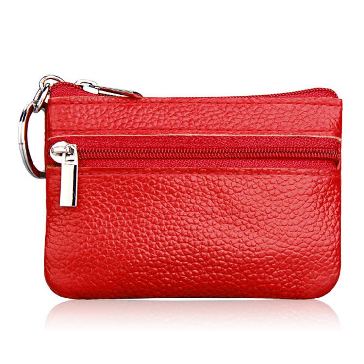 Genuine Leather Zipper Key Coin Purse