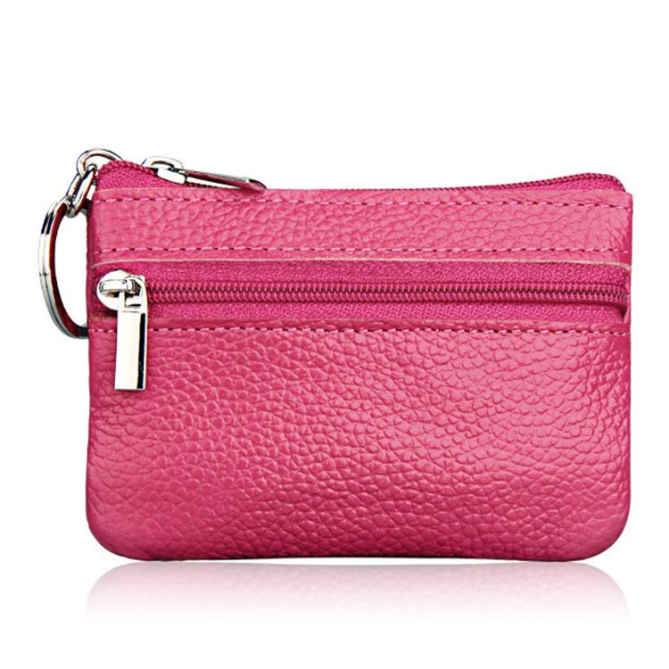 Genuine Leather Zipper Key Coin Purse