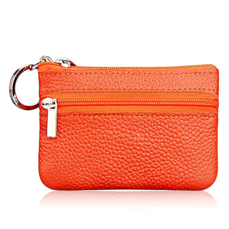 Genuine Leather Zipper Key Coin Purse