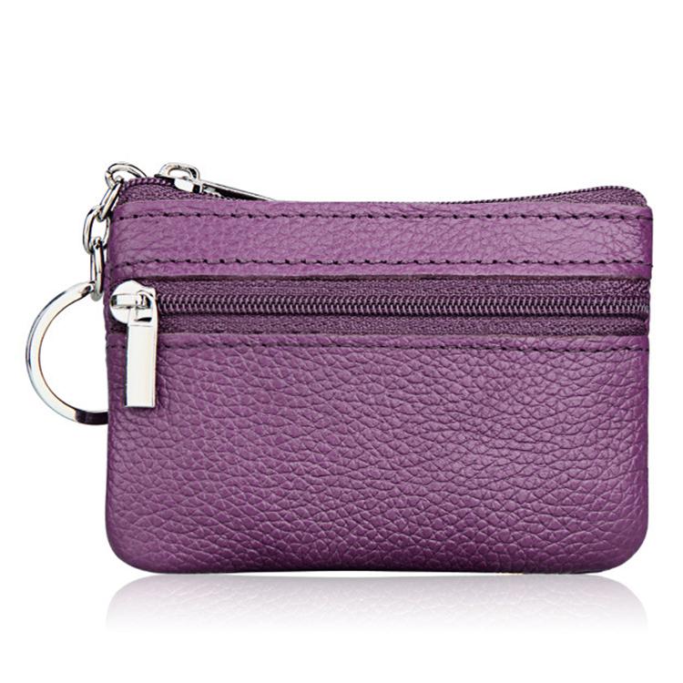 Genuine Leather Zipper Key Coin Purse