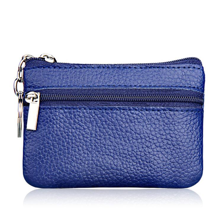 Genuine Leather Zipper Key Coin Purse