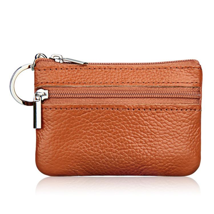 Genuine Leather Zipper Key Coin Purse