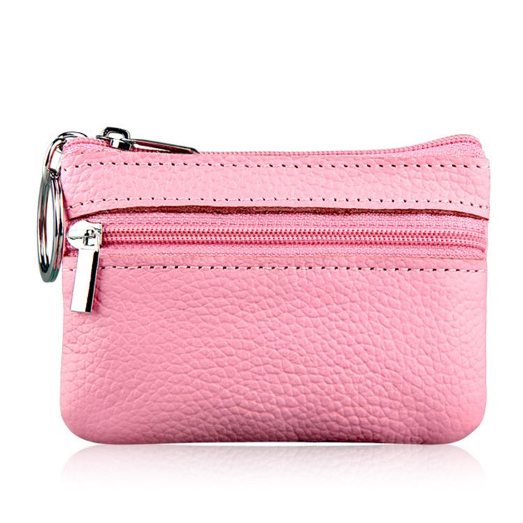 Genuine Leather Zipper Key Coin Purse