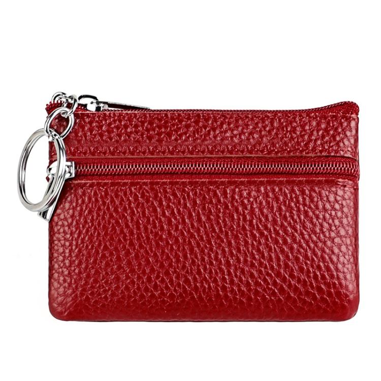 Genuine Leather Zipper Key Coin Purse