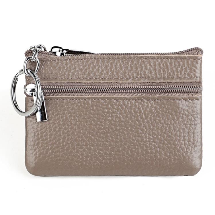 Genuine Leather Zipper Key Coin Purse
