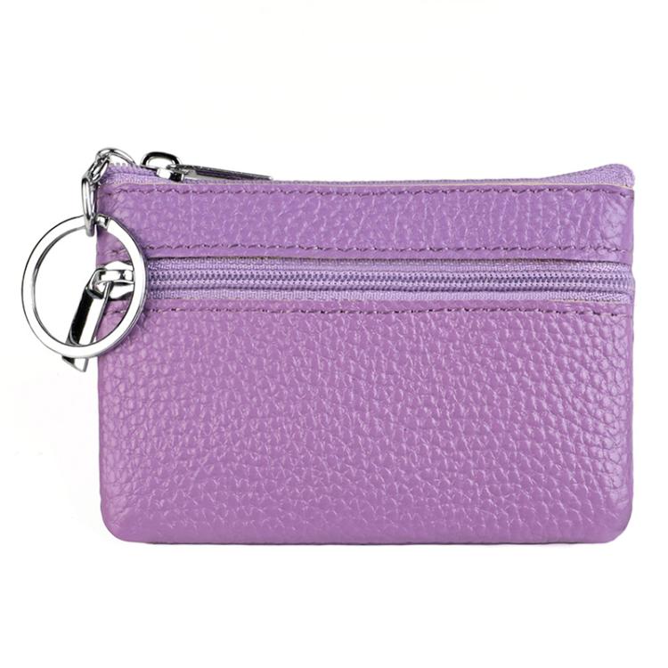 Genuine Leather Zipper Key Coin Purse