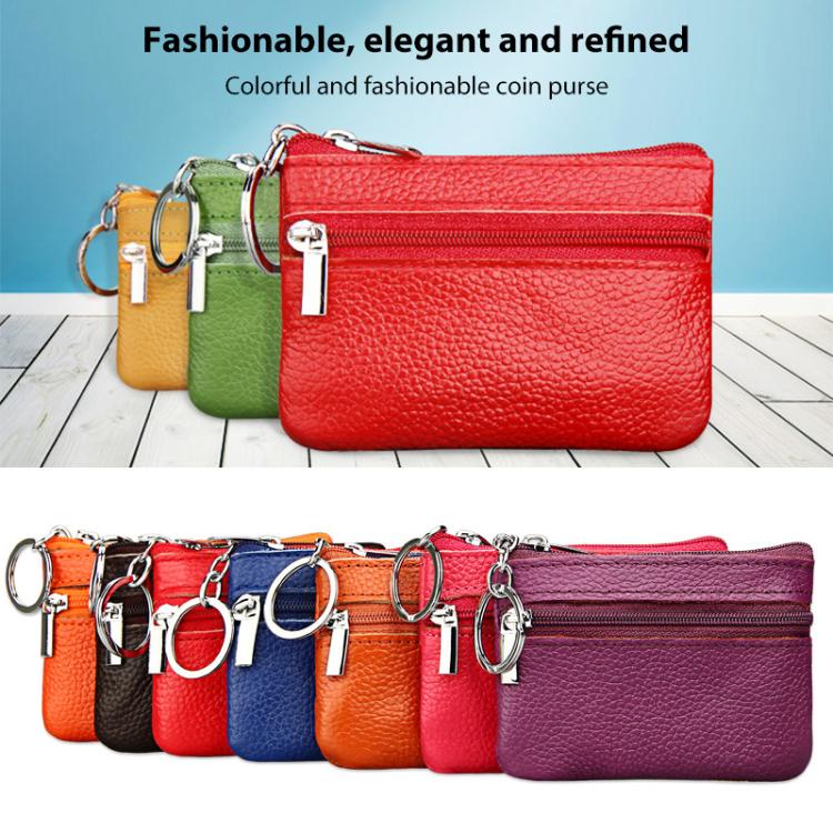 Genuine Leather Zipper Key Coin Purse