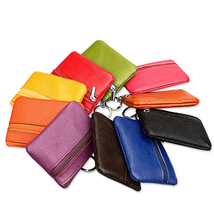 Genuine Leather Zipper Key Coin Purse