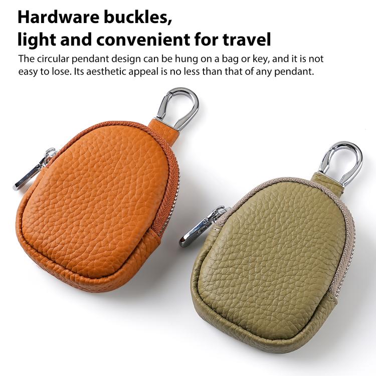 Mini Genuine Leather Earphone Data Cable Coin Bag