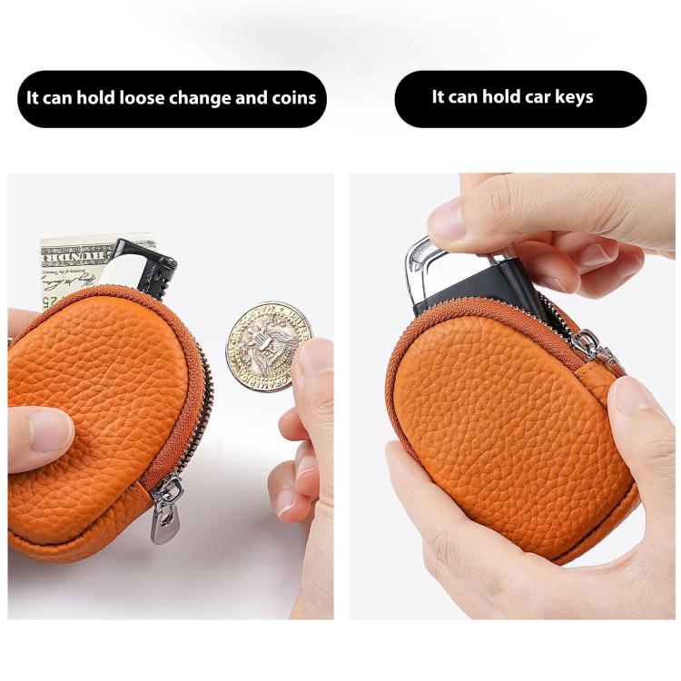 Mini Genuine Leather Earphone Data Cable Coin Bag