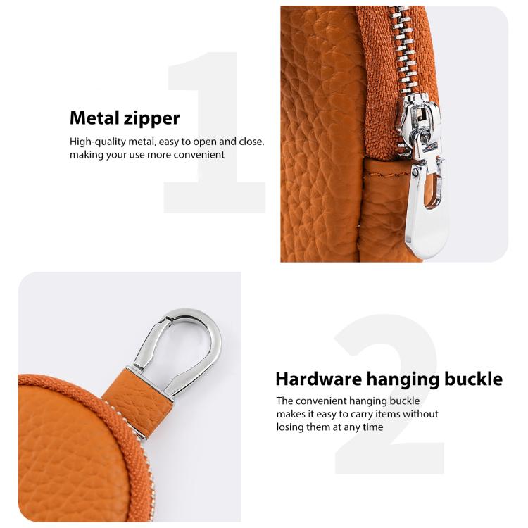 Mini Genuine Leather Earphone Data Cable Coin Bag