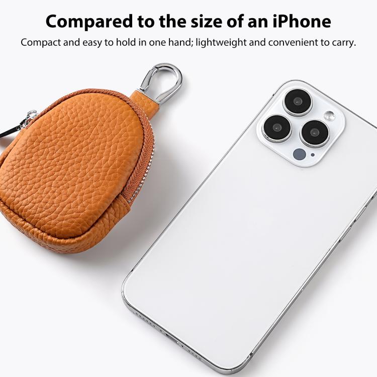 Mini Genuine Leather Earphone Data Cable Coin Bag