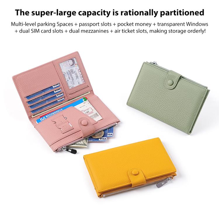 Genuine Leather RFID Anti-theft Document Storage Bag