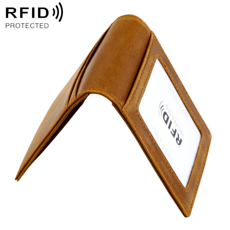 Retro Crazy Horse Leather RFID Anti-theft Card Bag