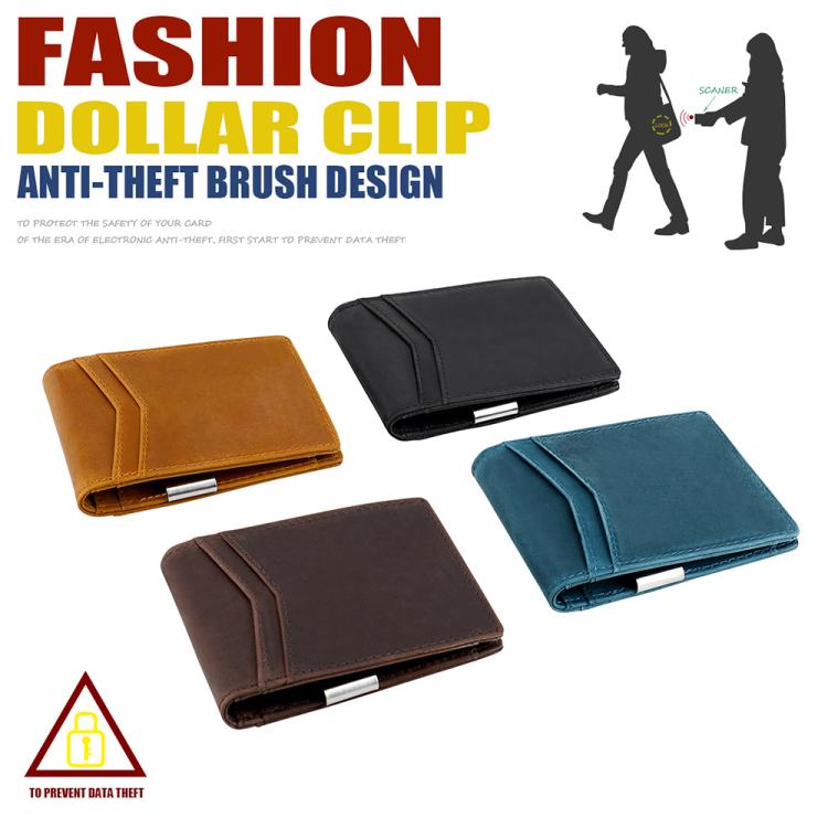 Retro Crazy Horse Leather RFID Anti-theft Card Bag