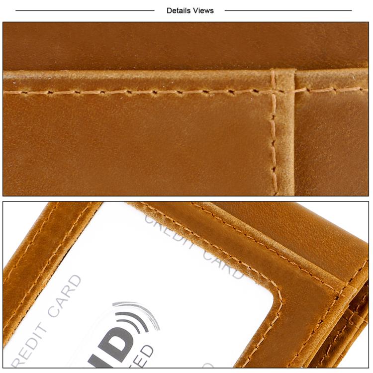 Retro Crazy Horse Leather RFID Anti-theft Card Bag