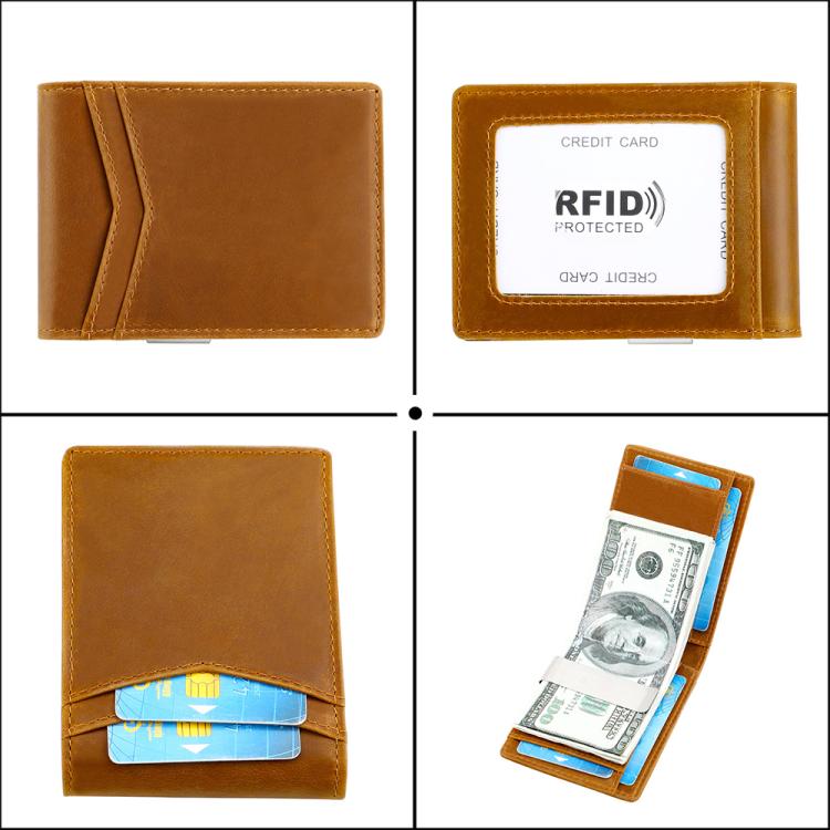 Retro Crazy Horse Leather RFID Anti-theft Card Bag