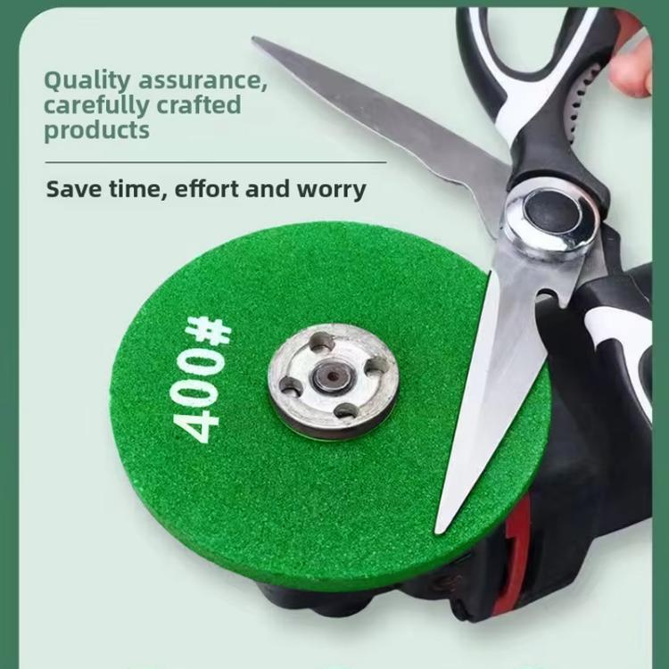 Green grinding disc with 400# grit marking and center mounting hole