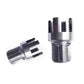 Integrated thread cutting tool pair with silver metal heads and side handle pin tool