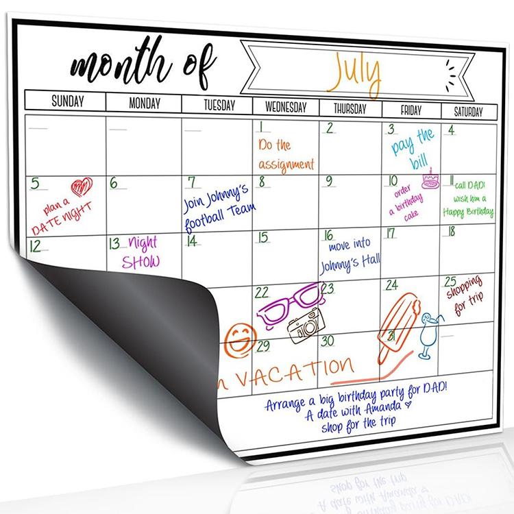 Monthly Plan Magnetic Refrigerator Message Board, 21x28cm, 42x29.7cm