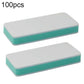Double-sided polishing blocks, white faces with teal edges (2 shown, 100 pcs pack)