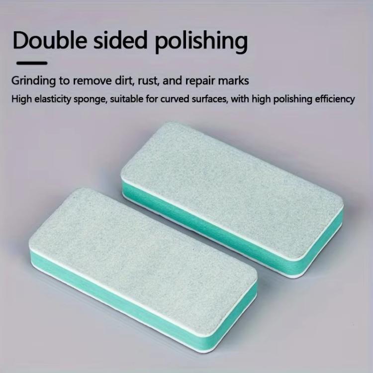 Double-sided polishing blocks, light gray pads with teal edges (2 shown)