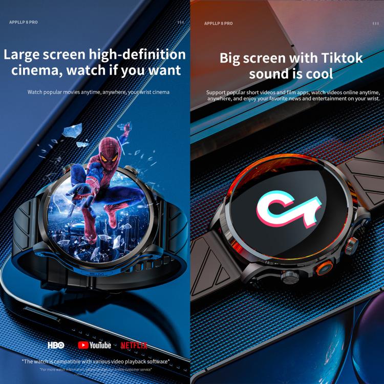 LOKMAT APPLLP 8 Pro 4G Smart Watch, 1.85 inch SC8541E Quad Core, 3GB+32GB, Android 8.1, GPS, Heart Rate