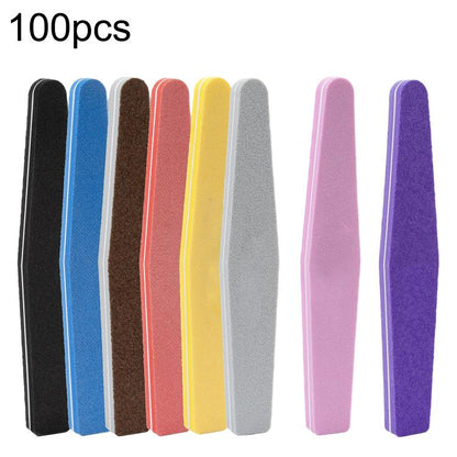 100pcs/Pack Diamond Shaped Nail Art Sanding Sponge File Manicure Tool, without LOGO, with LOGO