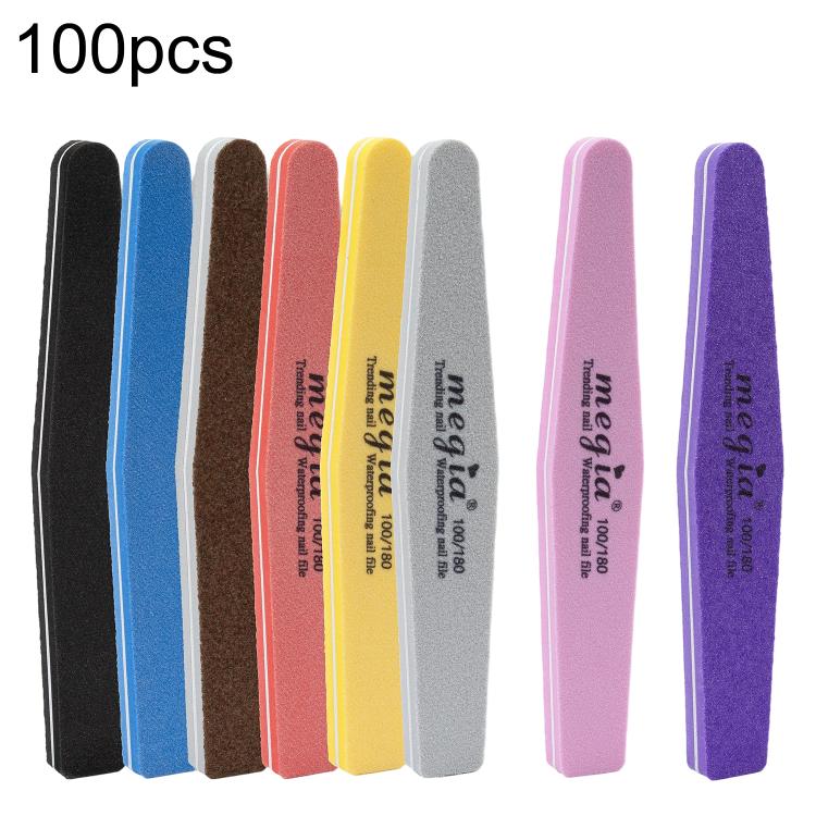 100pcs/Pack Diamond Shaped Nail Art Sanding Sponge File Manicure Tool, without LOGO, with LOGO
