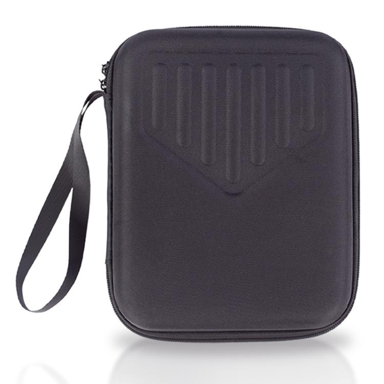 Portable kalimba thumb piano bag, dark fabric with zip closure and wrist strap