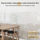 Transparent electrostatic wall protective film sheet stretched over furniture on the wall