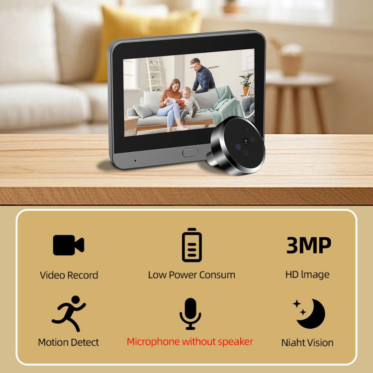 RH-PD9 video doorbell on tabletop with 4.3-inch screen display and round camera module