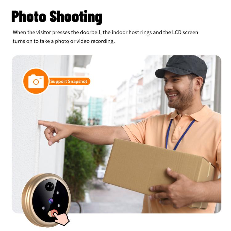 RH-TPD08 720P 2.8 inch Display Electronic Peephole 2.4G Wireless Video Doorbell