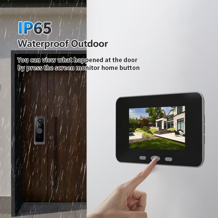 RH-TPD10-W 4 inch IPS Screen Tuya Smart Two-Way Audio Intercom WiFi Video Doorbell