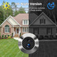 Smart video doorbell camera module in silver on house front for night viewing