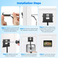 Step-by-step smart video doorbell installation showing mounting and cable routing