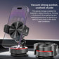Car phone holder with clamp mount and vacuum suction base, black cradle for phones