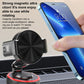 Car phone holder with magnetic clamp cradle and rotating base, black mount with red ring