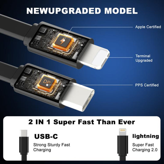 Onten CW72 4 in 1 USB-A and Type-C / USB-C Car Charger with 8 Pin and Type-C / USB-C Retractable Cable