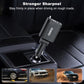 Onten car charger with sturdy base and retractable USB-C cable for in-console use
