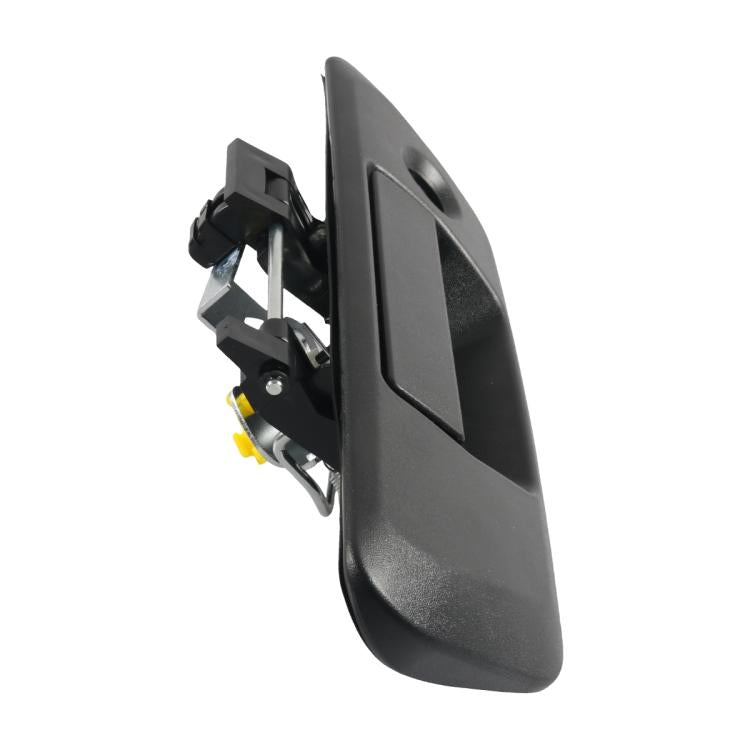 Rear door handle with integrated latch mechanism, black cover and yellow insulator