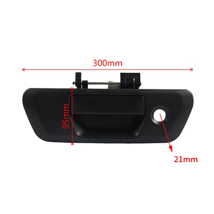Rear door handle size 300mm x 95mm x 21mm, black housing