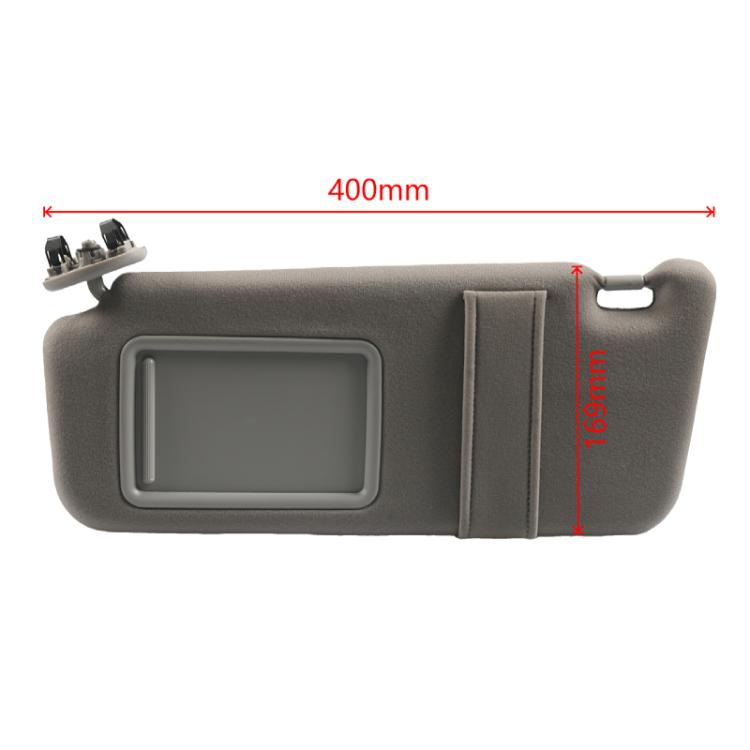 Left car sun visor for Toyota Camry, gray with size markings (400 mm, 169 mm)