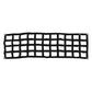 Black tailgate cargo net with square grid and metal grommet corners