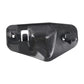 Black plastic hood support rod clip with latch tabs and side openings