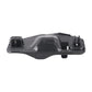 Black hood support rod clip bracket with ribbed grip and mounting posts
