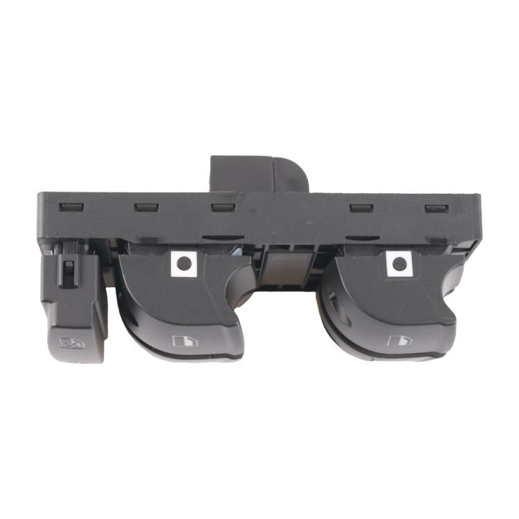 Power window control switch module with two front rocker buttons, gray mounting frame