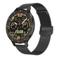 Smartwatch with black mesh metal band and detailed analog-style digital face