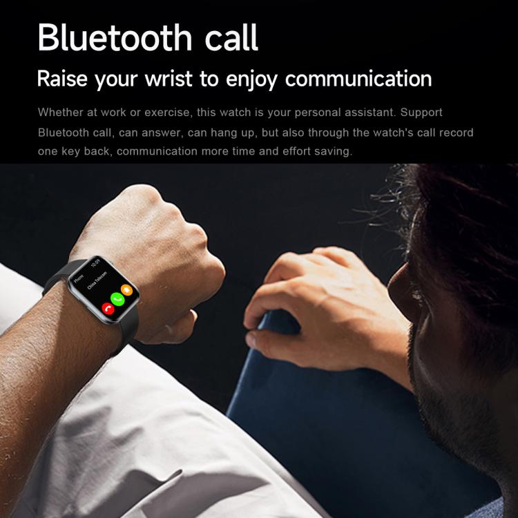 Smart watch with black band showing an incoming call screen